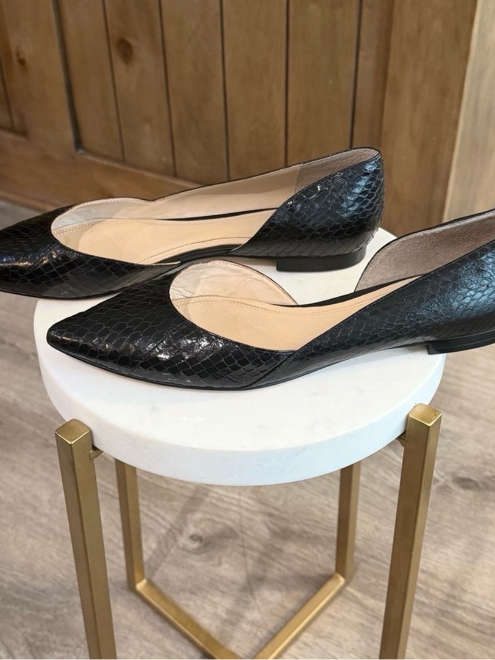 Black Snakeskin Embossed D’Orsay Flats | Marc Fisher - Picture 6 of 9
